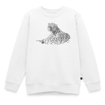 Leopard - Kinder Premium Organic Sweatshirt - Weiß - Vorne - AI Model Kid Male (0cm)