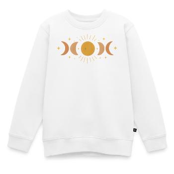 Faceted moon phase cover for night adventures - Kids Premium Organic Sweatshirt - white - Front - AI Model Kid Male (0cm)