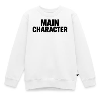 main character energy - Kinder Premium Organic Sweatshirt - Weiß - Vorne - AI Model Kid Male (0cm)