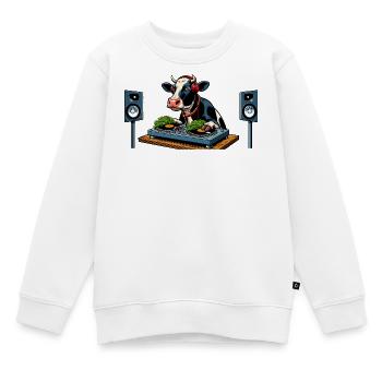 DJ Cowspin - Kinder Premium Organic Sweatshirt - Weiß - Vorne - AI Model Kid Male (0cm)