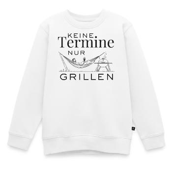 Keine Termine nur Grillen - Kinder Premium Organic Sweatshirt - Weiß - Vorne - AI Model Kid Male (0cm)