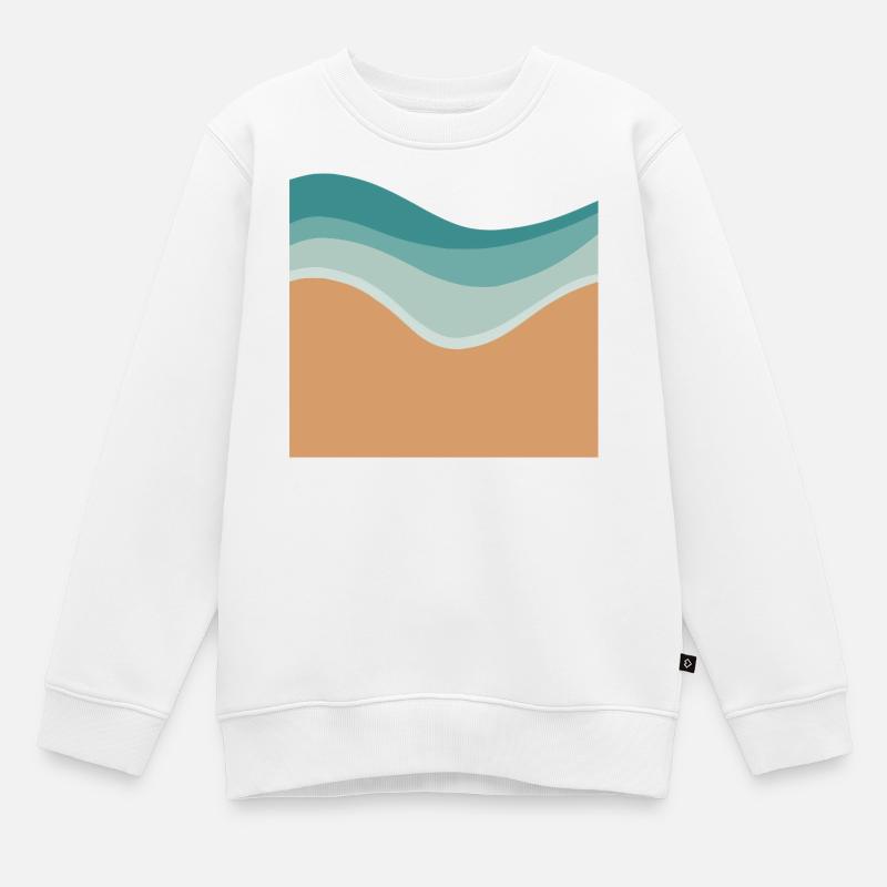Plage minimale - Sweat Premium enfant bio - blanc