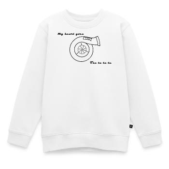 Turbo _25_August_2025_ - Kinder Premium Organic Sweatshirt - Weiß - Vorne - AI Model Kid Male (0cm)