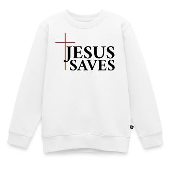 Jesus Rettet - Kinder Premium Organic Sweatshirt - Weiß - Vorne - AI Model Kid Male (0cm)