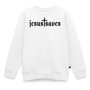 Jésus sauve - Sweat Premium enfant bio - blanc - Devant - AI Model Kid Male (0cm)