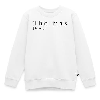 Thomas Definition Typografie - Kinder Premium Organic Sweatshirt - Weiß - Vorne - AI Model Kid Male (0cm)