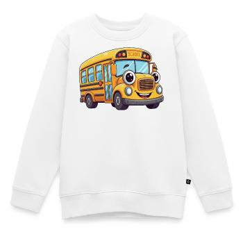 Fröhlicher Schulbus mit großen Augen - Kinder Premium Organic Sweatshirt - Weiß - Vorne - AI Model Kid Male (0cm)