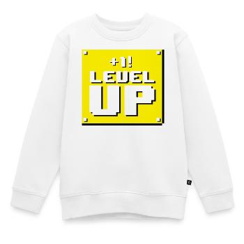 Level-Up-Panel - Kinder Premium Organic Sweatshirt - Weiß - Vorne - AI Model Kid Male (0cm)