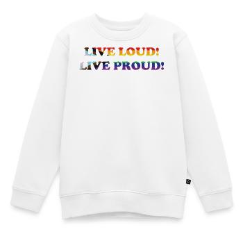 Queer - Vivre fort - Vivre fier - Sweat Premium enfant bio - blanc - Devant - AI Model Kid Male (0cm)