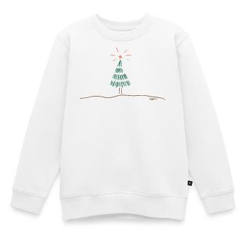 Festliche Weihnachtsbaum Skizze - Kinder Premium Organic Sweatshirt - Weiß - Vorne - AI Model Kid Male (0cm)