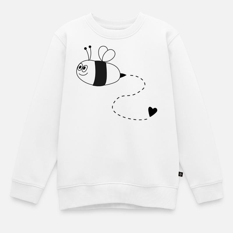 Biene mit Herz - Kinder Premium Organic Sweatshirt - Weiß