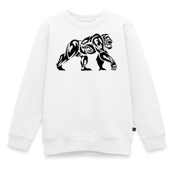 Gorille Tribal - Sweat Premium enfant bio - blanc - Devant - AI Model Kid Male (0cm)