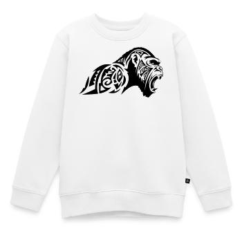 Gorilla Beast Tribal - Kinder Premium Organic Sweatshirt - Weiß - Vorne - AI Model Kid Male (0cm)