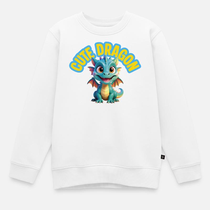 Dragon mignon - Sweat Premium enfant bio - blanc