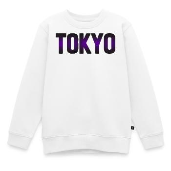 Conception nocturne de la ligne d'horizon de Tokyo au néon - Sweat Premium enfant bio - blanc - Devant - AI Model Kid Male (0cm)