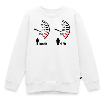Tachometer km/h und Kostenmesser - Kinder Premium Organic Sweatshirt - Weiß - Vorne - AI Model Kid Male (0cm)