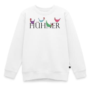 Humorvolle Hühner mit Wortspiel - Kinder Premium Organic Sweatshirt - Weiß - Vorne - AI Model Kid Male (0cm)