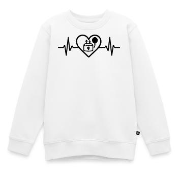 Gâteau d'anniversaire pour enfants de 9 ans en forme de cœur - Sweat Premium enfant bio - blanc - Devant - AI Model Kid Male (0cm)