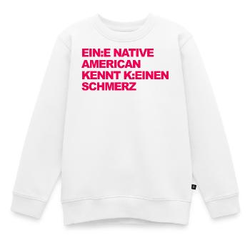 SATIRE WOKE : Un Indien ne connaît pas la douleur - Sweat Premium enfant bio - blanc - Devant - AI Model Kid Male (0cm)
