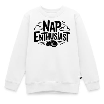 Passionné de sieste - Sweat Premium enfant bio - blanc - Devant - AI Model Kid Male (0cm)