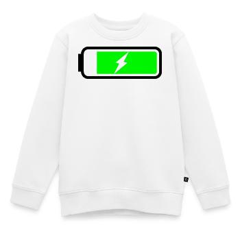 Batterie lädt - Kinder Premium Organic Sweatshirt - Weiß - Vorne - AI Model Kid Male (0cm)