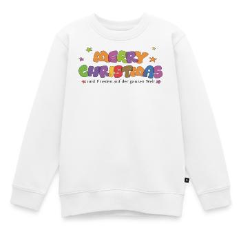 Joyeux Noël et paix dans le monde - Sweat Premium enfant bio - blanc - Devant - AI Model Kid Male (0cm)