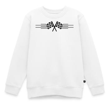 Racing Flag Racing - Kids Premium Organic Sweatshirt - white - Front - AI Model Kid Male (0cm)