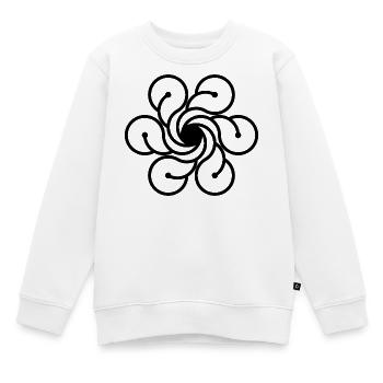 Kosmischer Blumenwirbel - Kinder Premium Organic Sweatshirt - Weiß - Vorne - AI Model Kid Male (0cm)
