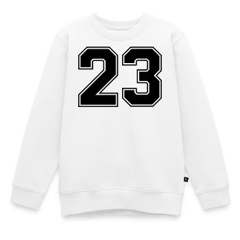 23 Zahl - Kinder Premium Organic Sweatshirt - Weiß - Vorne - AI Model Kid Male (0cm)