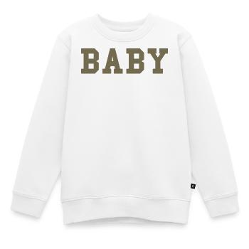 BABY – College Style Statement - Kids Premium Organic Sweatshirt - white - Front - AI Model Kid Male (0cm)