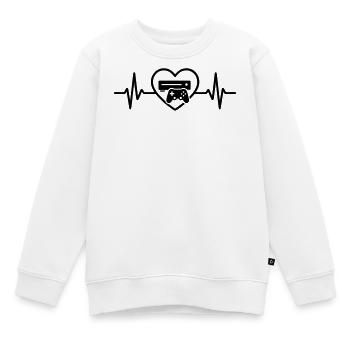 Console de jeu Gamer Heart - Sweat Premium enfant bio - blanc - Devant - AI Model Kid Male (0cm)