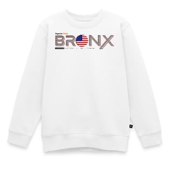 Bronx T-Shirt mit Motiv der amerikanischen Flagge - Kinder Premium Organic Sweatshirt - Weiß - Vorne - AI Model Kid Male (0cm)