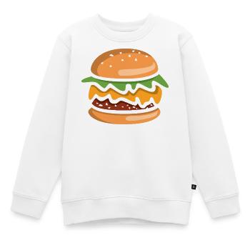 Comic Burger Cheeseburger - Kinder Premium Organic Sweatshirt - Weiß - Vorne - AI Model Kid Male (0cm)