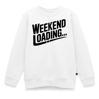 Wochenende wird geladen - Kinder Premium Organic Sweatshirt - Weiß - Vorne - AI Model Kid Male (0cm)