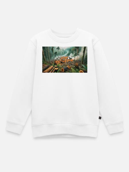 Stop Extinction: Waldschutz Design - Kinder Premium Organic Sweatshirt - Weiß