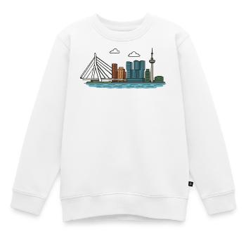 Rotterdam Stadtsilhouette mit Brücke und Tower - Kinder Premium Organic Sweatshirt - Weiß - Vorne - AI Model Kid Male (0cm)