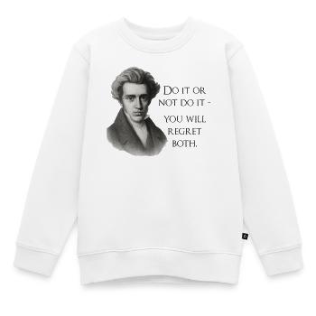 Kierkegaard Quote: Do it or not do it - Kids Premium Organic Sweatshirt - white - Front - AI Model Kid Male (0cm)