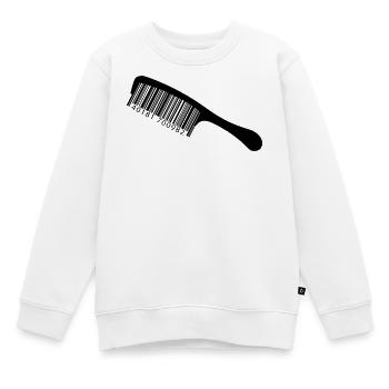 Illustration peigne avec code-barre - Sweat Premium enfant bio - blanc - Devant - AI Model Kid Male (0cm)