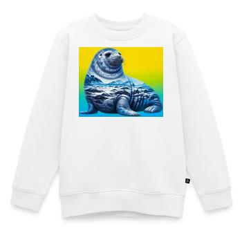Siegel - Kinder Premium Organic Sweatshirt - Weiß - Vorne - AI Model Kid Male (0cm)