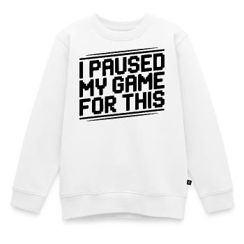 J’ai mis mon jeu en pause pour cela - Sweat Premium enfant bio - blanc - Devant - AI Model Kid Male (0cm)
