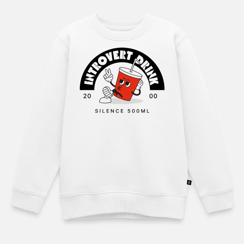 Introverti - Sweat Premium enfant bio - blanc