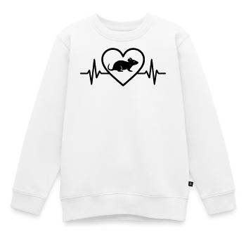 Rat Heart - Kids Premium Organic Sweatshirt - white - Front - AI Model Kid Male (0cm)