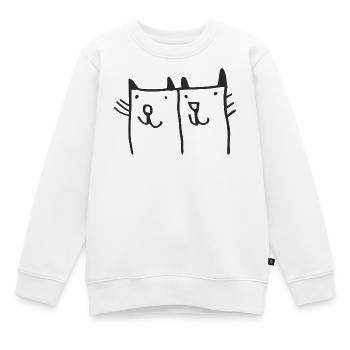 Verspielte Katzenillustration  - Kinder Premium Organic Sweatshirt - Weiß - Vorne - AI Model Kid Male (0cm)