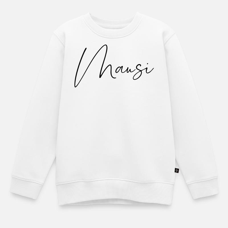 Mausi / Conception de l’écriture manuscrite - Sweat Premium enfant bio - blanc