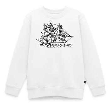 ship - Kids Premium Organic Sweatshirt - white - Front - AI Model Kid Male (0cm)
