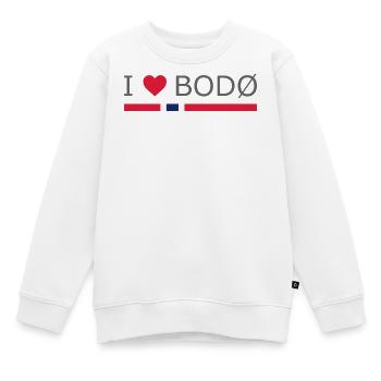 J’aime Bodo - Norvège - Norvège - Norvège - Sweat Premium enfant bio - blanc - Devant - AI Model Kid Male (0cm)