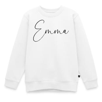 Emma / Conception personnalisée de l’écriture manuscrite - Sweat Premium enfant bio - blanc - Devant - AI Model Kid Male (0cm)