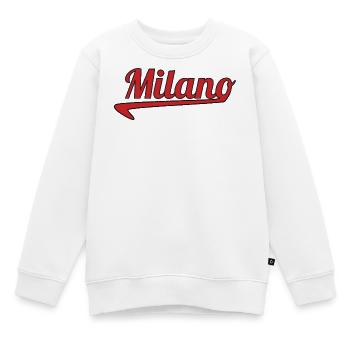 Milano Script Emblème Swoosh - Sweat Premium enfant bio - blanc - Devant - AI Model Kid Male (0cm)