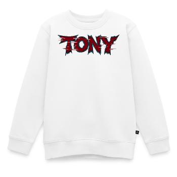 Tony Gezacktes Neon-Logo - Kinder Premium Organic Sweatshirt - Weiß - Vorne - AI Model Kid Male (0cm)