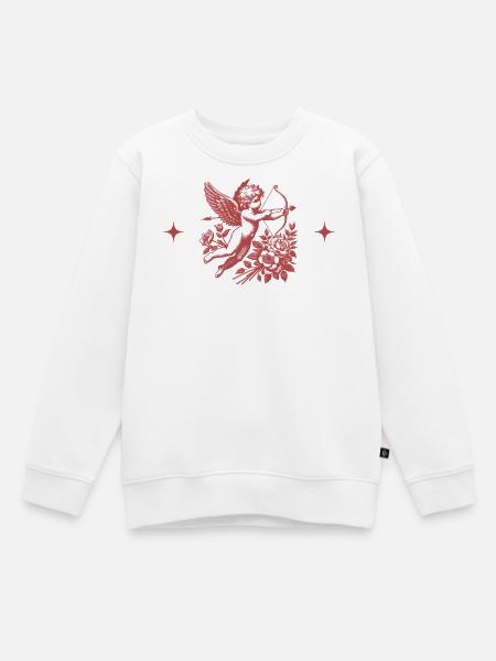 Amor-Blumenschleife - Kinder Premium Organic Sweatshirt - Weiß